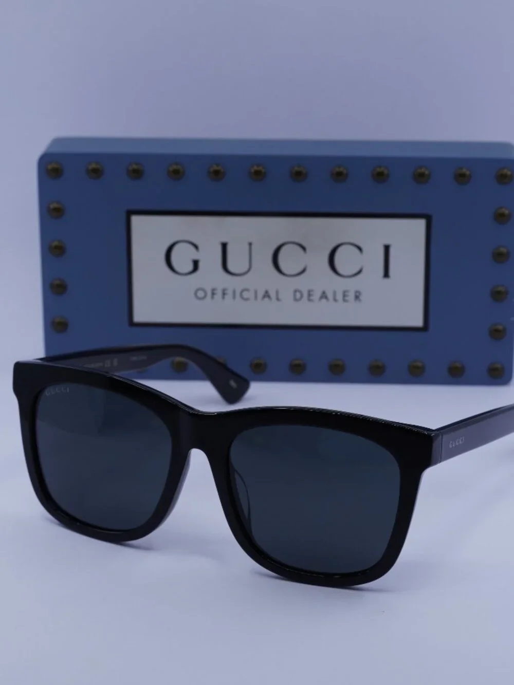 Gucci GG0057SKN 006 Square Men Sunglasses - Black / Grey